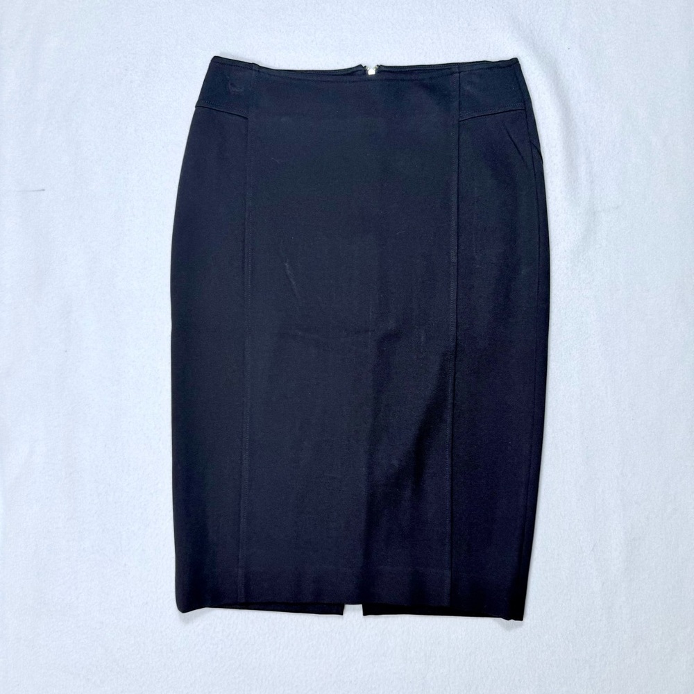 2/$30 Carmen Marc Valvo Navy Blue Zip Back Pencil Skirt Size 4 #1944